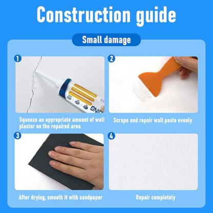Drywall Patch Repair Kit: Wall Mending Agent for Holes & Cracks - Wall Repair Paste for Nail Holes, Dents & Small Damage-120G - color: 120G