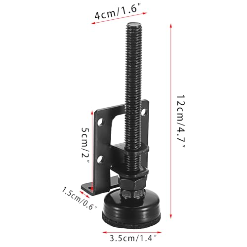 OwnMy 4 Packs Adjustable Furniture Leveling Feets L Shaped Furniture Levelers Legs, Heavy Duty Furniture Mounting Brackets Metal Furniture Leveling Feet for Workbench Cabinet Wardrobe, 4.7" H, Black - size: 4.7"H-Black