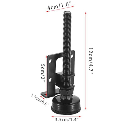 OwnMy 4 Packs Adjustable Furniture Leveling Feets L Shaped Furniture Levelers Legs, Heavy Duty Furniture Mounting Brackets Metal Furniture Leveling Feet for Workbench Cabinet Wardrobe, 4.7" H, Black - size: 4.7"H-Black