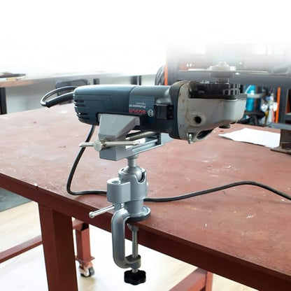 Table Vise,2 in 1 Universal Rotate 360° Work Clamp-On Vise - Suitable for Woodworking, Drilling, Jewelry Making, etc., with Electric Drill/Grinder Holder