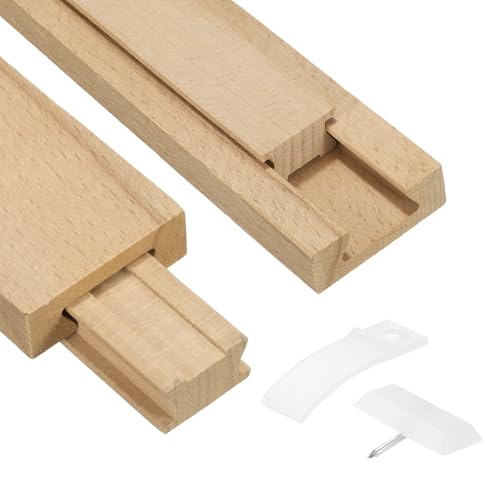 uxcell 4 Set Wooden Drawer Slides, 19-3/4 (50 CM) Classic Wood Center Guide Track with Plastic Slide Glide Bracket, Wood Drawer Glides Bottom Rails Replacement Kit - size: 19-3/4
