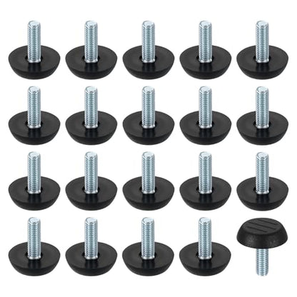 uxcell 24Pcs M6 Thread Furniture Feet Levelers, 23x18mm Adjustable Leveling Table Feet, Screw on Furniture Glide Leveling for Chair Stool Legs, Black - color: Black, size: M6 x 23 x 18mm