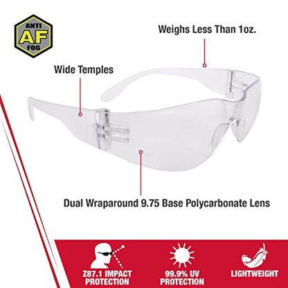 Radians MR0111ID Mirage Sleek Design Lightweight Men/Women Glasses with Distortion Free Clear Anti-Fog Lens, One Size - color: Clear Anti-fog, size: 1 Count (Pack of 1)