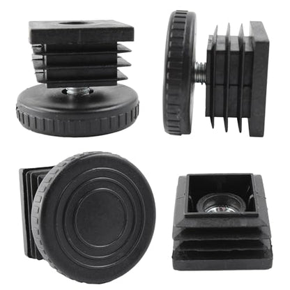 8Pcs Adjustable Leveling Feet, Square Insert Kit, Furniture Glide Leveler, Black, 40x9mm, 30x30x14mm - size: 30x30mm