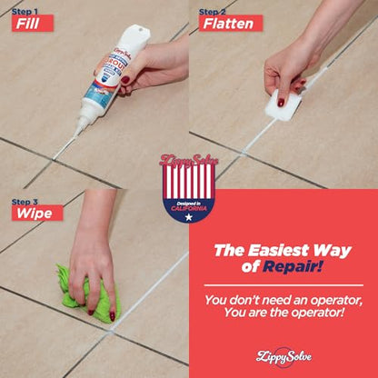 ZippySolve Tile Grout, Repair Kit, Restore & Renew Tile Joints Line, Fast Drying Tile Grout Paint Squeeze Tube for Bathroom Shower Kitchen Floor, Waterproof (50 Pack 8.8 oz Each, White) - style: 50xWhite