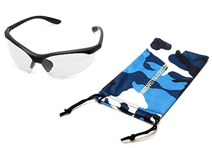 Calabria Rhino R91348 Anti Fog Bifocal Reading Safety Glasses Readers Wrap Around Eye Protection Eyewear w/Camouflage Pouch - color: Clear, size: 2.00