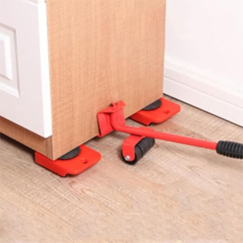 Heavy Duty Furniture Lifter, Furniture Slides Kit, Heavy Furniture Sliders Mover Tool Set (Red) - color: Red