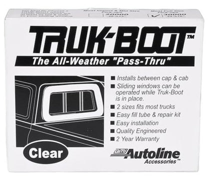 Trailfx Window Seal Inflatable Truck Cab to Camper 24 x 16 Inch Clear PVC Fills Gaps Up to 3 Inches All-Weather Pass-Through Camper Rear Window Seal Includes Repair Kit