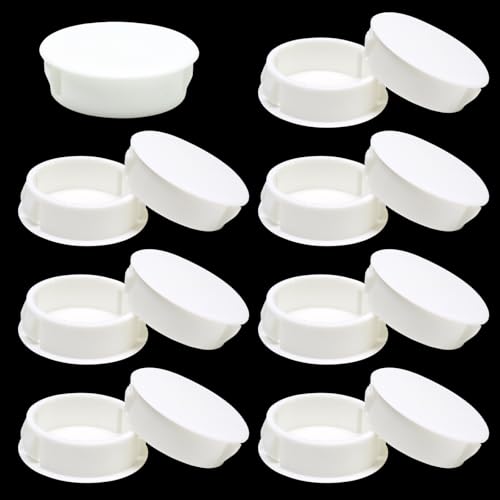1-1/4 In/32 mm Plastic Hole Plugs, White Locking Snap in Locking Screw Hole Covers Flush Mount Round Panel Plugs, Tubing Post End Cap for Chair Table Furniture Cabinets, 15PCS - style: 32mm ( 1-1/4")
