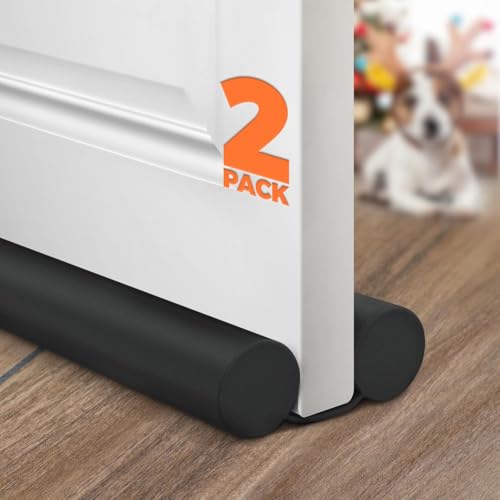 Holikme Door Draft Stopper 2×37inch, Black - color: Black, size: 74 inch