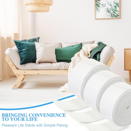 Zonon 4 Rolls 120 Inch Felt Strip with Adhesive Backing Felt Tapes Furniture Strip Rolls Self Stick Heavy Duty Polyester for Protecting Furniture and DIY Adhesive(White,2 Inch) - color: White, size: 2 Inch