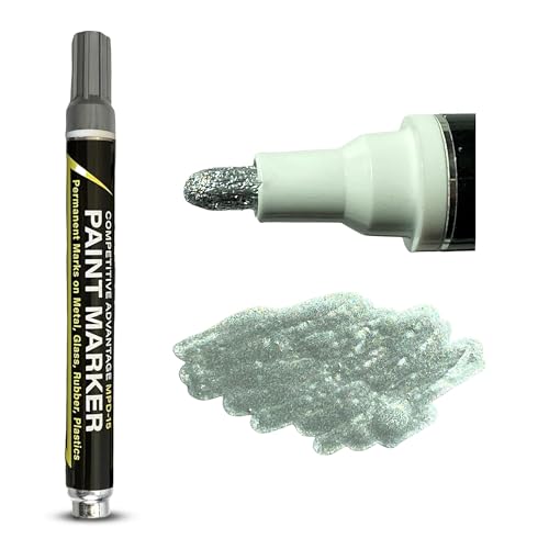 Enamel Paint Markers MPD-15 | SILVER - 1 Pack | Permanent Marks on Metal, Glass, Rubber, Plastic & more, Waterproof UV Resistant - color: Silver