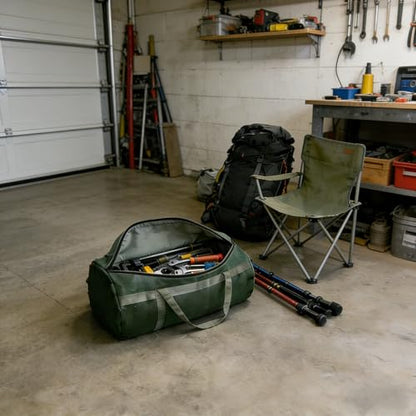 Heavy-Duty Canvas Tool Bag | Wide-Mouth Tote for Mechanics & Woodworkers | High Capacity Portable Storage for Wrenches, Screwdrivers, Pliers & More GREEN