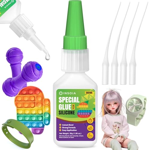Silicone Glue, 20g Clear Super Glue for Silicone Repair Quick Fix Silicones Adhesive Heavy Duty Strong Crazy Instant Glue for Bonding Model, Toys, TPR, TPU, DIY Crafts and More - size: 20 Grams * 1 Pack, style: Silicone Glue