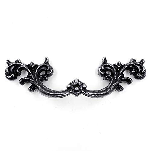 Jetland French Provincial Drawer Pulls - 6-Pack, Iron Scratches, 2-1/2" Hole Centers, Vintage Shabby Chic Pulls for Dresser Nightstand Cabinet, PW1619AS64 - color: Iron Scratches, size: 2-1/2" Hole Centers