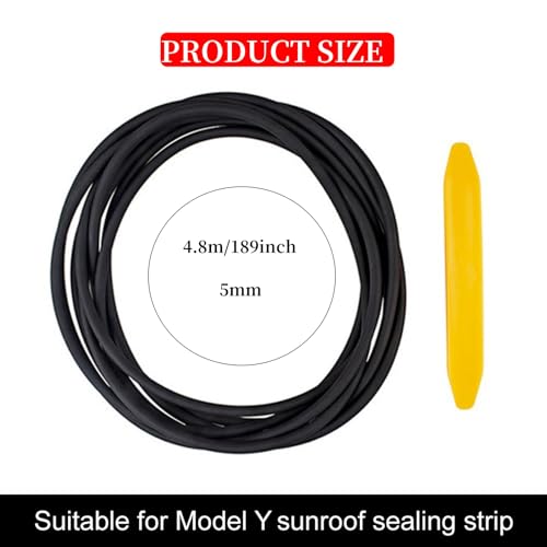 Car Sunroof Rubber Seal Strip Windshield Seal Strip Wind Noise Reduction Kit Anti-Dust Skylight Sealing Strip for Tesla Model Y with Installation Tool (for Model Y) - style: For Model Y