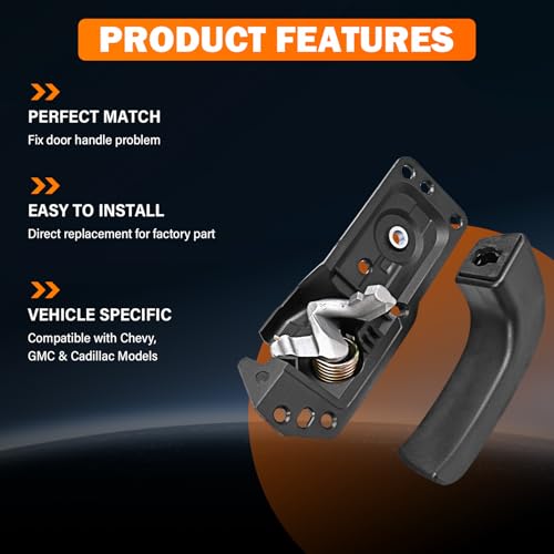Interior Door Handle Front or Rear Passenger Side Right - Compatible with 2007-2013 Chevy Silverado Avalanche Tahoe Suburban, GMC Sierra Yukon, 2007-2011 Cadillac Escalade - Replaces 20833602 80375 - size: Right Passenger Side