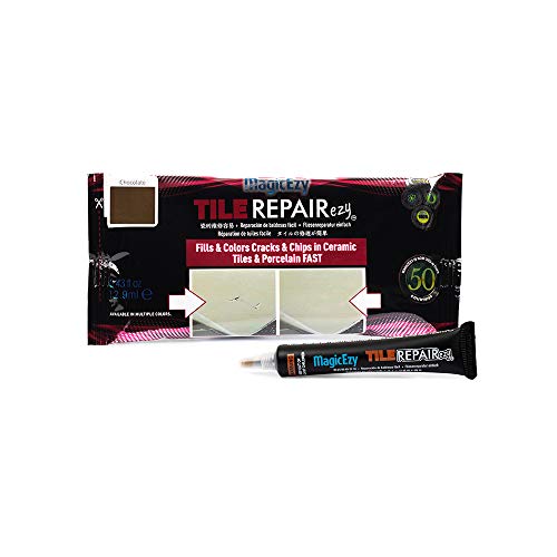MagicEzy Tile Repairezy (Chocolate Brown) - Bathroom Floor Tile Repair Kit - Super Strong Tile Gap Filler - Easy Crack Repair and Chip Repair Like an Expert - for Porcelain and Ceramic Tiles - color: Chocolate
