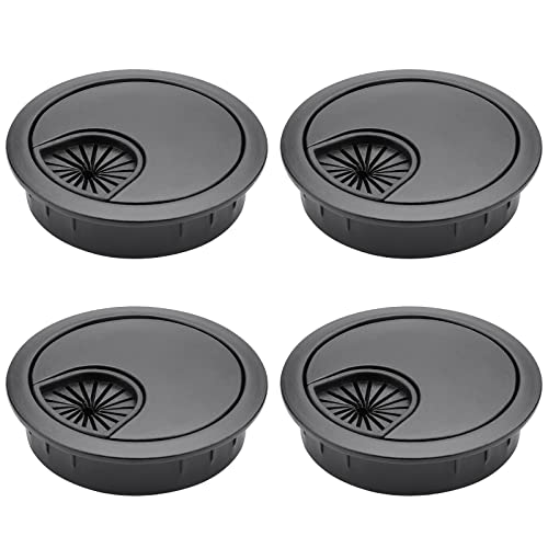 4 Pack 2 Inch Metal Desk Grommet for Wire Organizer, Black - color: Black-4Pack