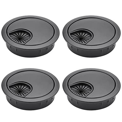 4 Pack 2 Inch Metal Desk Grommet for Wire Organizer, Black - color: Black-4Pack