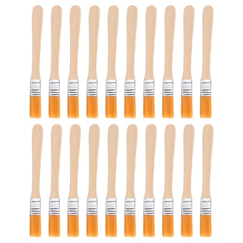 HARFINGTON 20pcs Paint Brushes 0.5" Nylon Flat Wall Paint Brushes Soft Bristle with Wood Handle for Painting DIY Latex Paints Furniture Cabinets Fences, Orange - color: Orange, size: 0.5 inch