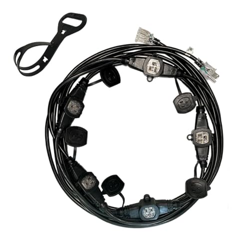 30Ft 16/3 Multi-Outlet Heavy Duty Extension Cord, 6 Outlets Evenly Spaced Every 5Ft,Indoor/Outdoor Christmas Lighting, Holiday Decorations, Uplighting, Stage Backlines,ETL Listed (16/3 Black) - color: 16/3 Black 30Ft