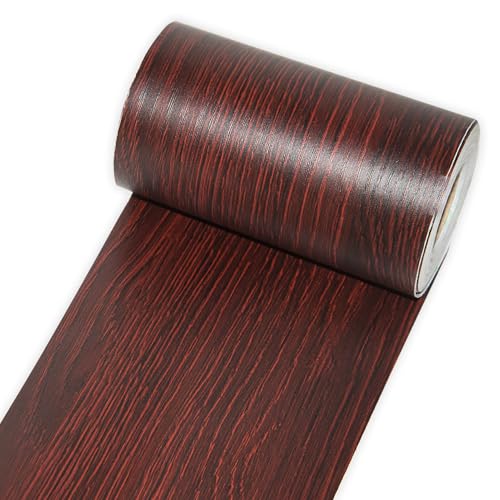 Red Wood Grain Repair Tape, 4 inch X 32 ft Self Adhesive Tape for Furniture, 1 Roll Wood Grain Repair Patch for Baseboards, Doors, Floors, Window, Chairs, Cabinet - color: Red