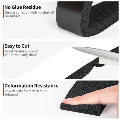 Yotache Open Cell Foam Air Conditioner Weather-Strip Seal Tape 2"x1", Thick Adhesive with High Resilience Foam Cushion Strip, 6.5 Feet Long - size: (2"×1") 6.5FT