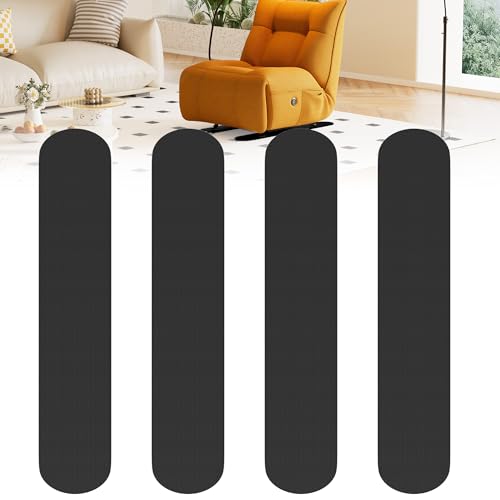 4 PCS 30Inch Non-Slip Furniture Rail Pads for Hardwood Floors, Recliner Non Slip Grippers, Recliner Floor Protector, Anti-Slip Furniture Pads Keeping Recliners Sofas Couches Chairs Furniture in Place - size: 4 Pcs Rail-Black