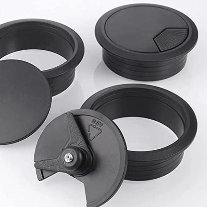 TuTuYa 6PCS Desk Grommet, Desk Cable Grommet 3-1/6 Inch (80 mm) Black Desk Cable Hole Cover with Hole Saw, Cable Pass Through, Ideal Solution for Office and Home Table Cable (Black, 3-1/6 Inch) - color: 3-1/6inch _80mm Black 6PCS