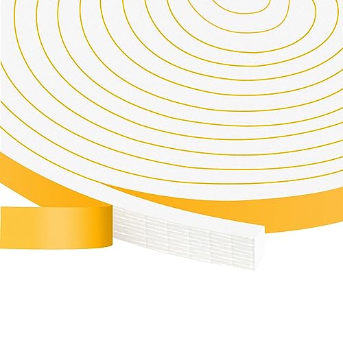 Strong Adhesive Weather Stripping, High Density Weatherproof Weather Stripping Door Seal Strip for Sliding Door, Windows,Noise-Reduction Foam Sealing Strip, White(1/2 in x 1/4 in x 13Ft) - color: White, size: 1/2 In x 1/4 In x 13Ft