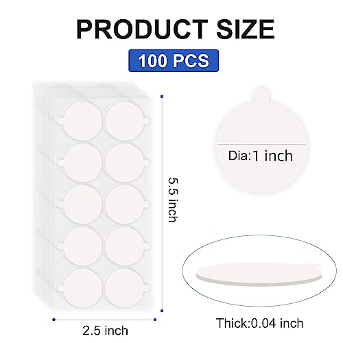 100Pcs Double Sided Tape for Acoustic Foam Panels, Removable Mounting Tape Wall Strong Adhesive Sound proofing Transparent Putty Clear Sticker Heavy Duty 1inch Round - color: 100Pcs Round
