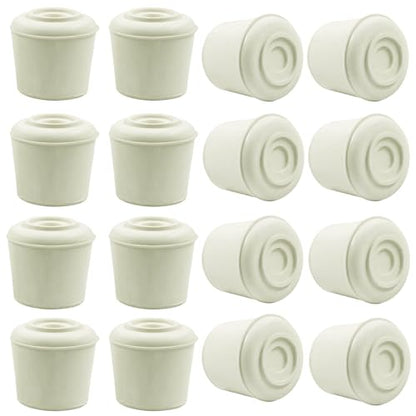 16pcs 7/8 Inch Round Chair Leg Tips Caps, Non-Slip Rubber Chair Leg Floor Protectors, White Furniture Leg Caps Fit for 0.82"-0.87" (21-22mm) Diameter Round Feet - size: 7/8 Inch-White