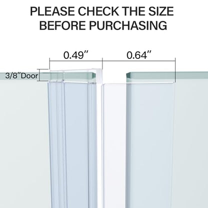 Yecaye 3 Pack Shower Door Seal,Shower Door Sweep,Frameless Glass Seal Strip for Side Door,Stop Leaks and Create a Water Barrier Guard (Side-3/8 x39) - style: Side-3/8"x39"