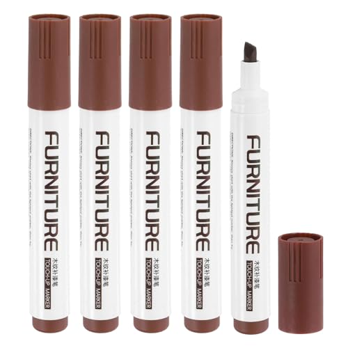 uxcell Furniture Markers Touch Up, 5pcs Furniture Repair Kit Wood Filler Sticks Wood Markers for Scratches Wooden Floor Table Cabinet Laminate Frames, Coffee - color: Coffee
