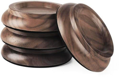 Upright Piano Caster Cups,Premium Quality Black Walnut Wood Piano Caster Pads, Furniture Leg Pad Set of 4,with Non-Slip Moisture-Proof& Anti-Noise Felt Pads for Hardwood Floor Protectors(Black Walnut) - color: Black Walnut