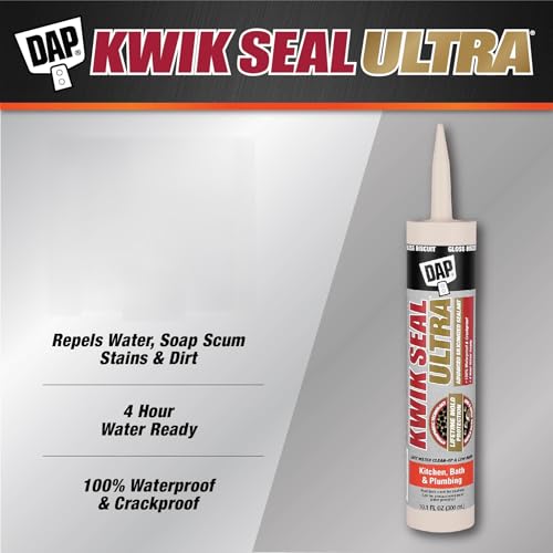 Kwik Seal Ultra Advanced Kitchen and Bath Siliconized Sealant, Gloss Biscuit, 10.1 Oz (7079818899)