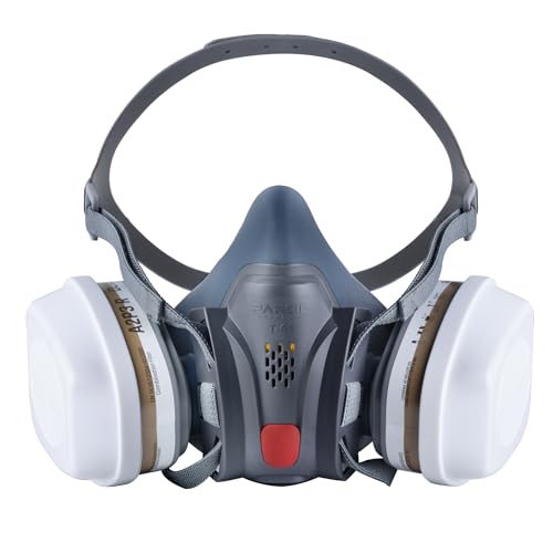 Parcil Distribution Full Face Respirator Mask with Filters – Durable Full Face Respirator Mask, Bayonet Filter Compatible - color: Charcoal