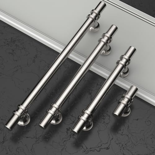 Asidrama 10 Pack 3.75 Inch(96mm) Brushed Satin Nickel Kitchen Cabinet Handles, Cabinet Pulls Kitchen Cabinet Hardware Cupboard Handles Drawer Pulls - color: Brushed Satin Nickel, size: 3.75" Hole Center, style: 10 Pack