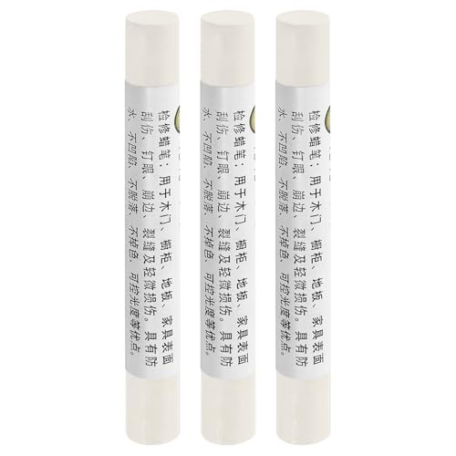 uxcell Furniture Repair Crayons, 3Pcs - Wood Wax Filler Stick, Furniture Markers Touch Up - for Scratches Holes Tables Desks Wooden Floors Cover Ups, White Cherry - color: White Cherry