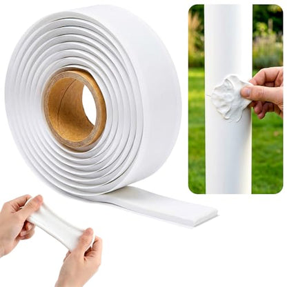 U0U Moldable Silicone Putty,Waterproof Multi Purpose Butyl Seal Putty Tape 66 x 0.6 Inches,Plumbers Duct Seal Putty for Sink Drain Gap Wall Repair (1, White) - size: 0.6 x 66inch/1pcs