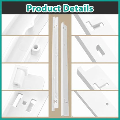 240530601(Left) & 240530701(Right) Refrigerator Pan Hangers Replacement – Drawer Slide Rail Kit Replaces 240460401, 240460501
