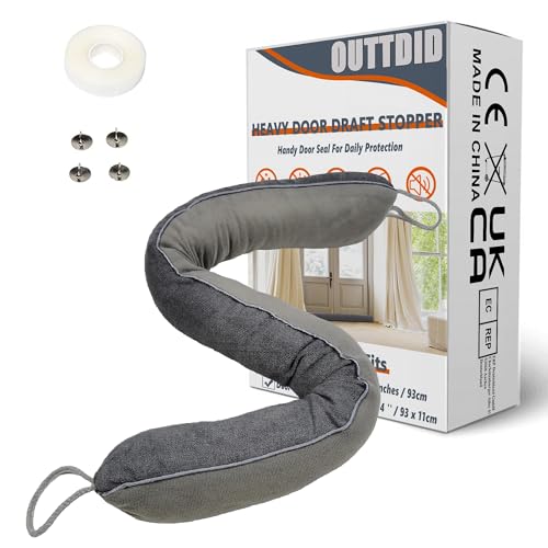 Door Draft Stopper 36 Inches Length x 4 Inches Width, Weighted Under Door Noise Blocker, Heavy Duty Under Door Draft Blocker Bottom Door Seal Noise and Air, Door Guard Saving Energy - Gray - color: Gray