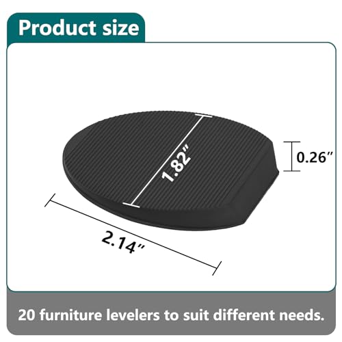 Jayen Rubber Shims 20 Pack – Non-Slip Furniture Levelers & Stackable Wedges for Tables, Toilets, Appliances & More – DIY Home Improvement, Black