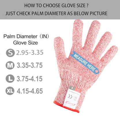 Cut Resistant Gloves, 1 Pair, Small, Red, Food Grade, Cut Proof, Breathable, Textured Grip, Ideal for Kitchen, Oyster Shucking, Fish Filleting, Wood Carving, Gardening - color: Red, size: Small (Pack of 2)