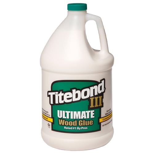 Titebond III Ultimate Wood Glue 1 Gal. (2 Pack) – Premium Professional Woodworking Adhesive, Waterproof, Strong Initial Tack, Interior/Exterior Use, Longer Open Time, Easy Water Cleanup – 1416 - size: 1 gallon
