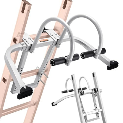 VEVOR Ladder Stabilizer, 2 in 1 Extension Wall Ladder Standoff Hook, Roof Ridge Ladder Accessories Both Horizontally and Vertically, Heavy-Duty Steel Rubber Grip T-Bar, Quick Access to Steep Roofs - size: KH-WD03