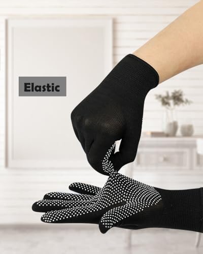 24 Pairs Work Gloves Bulk - Anti-slip Lightweight Gloves -Thin Glove for Driving Construction Cycling Working - color: Black
