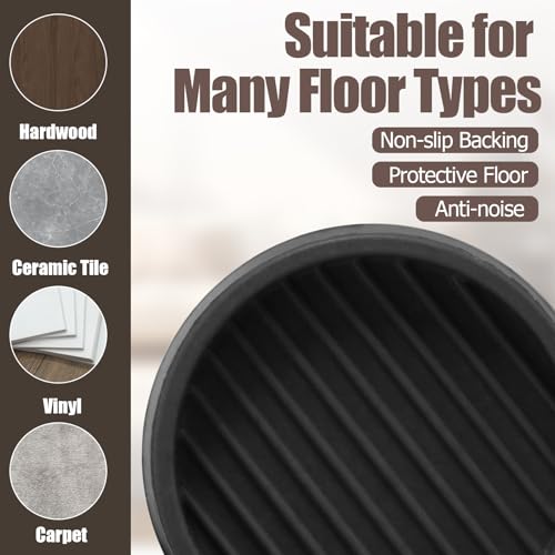 4 Pack 2 x 2 Inch Round Rubber Caster Cups, Non Slip Furniture Pads Furniture Coasters, Non Skid Furniture Feet Anti Slide Floor Protector for Bed Couch Chair Table Stoppers (Black) - size: 2 Inch Black