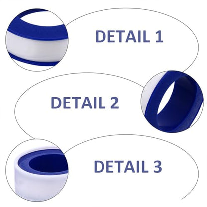 20pcs PTFE Thread Seal Tape, W:12mm L:10m Long,Thread Adhesive Plumbing Tape for Home Use